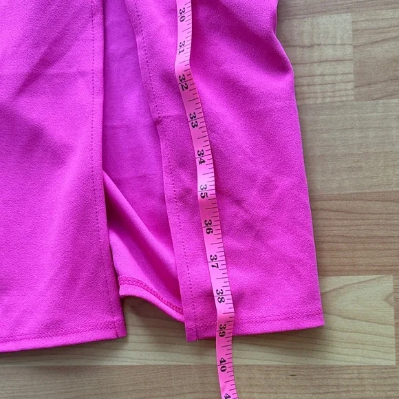 Socialite Hot Pink Scallop V-Neck Midi Dress - Picture 7 of 7